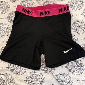Black and Pink Nike Pro 5” Shorts